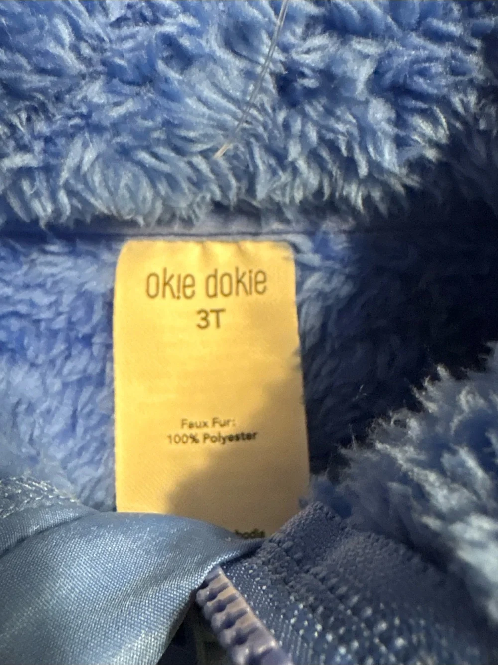 okie dokie Blue and Lime Sherpa Puffer Jacket